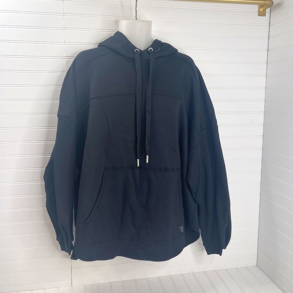 Savage X Fenty Tops - NWT Savage X Fenty Women's Large Black Hoodie Xssential Seamed Caviar Sweatshirt
